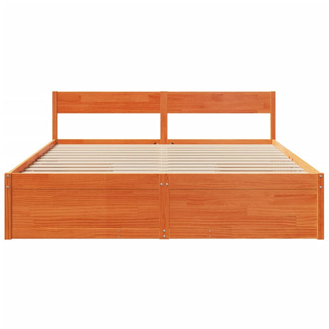 vidaXL Bed Frame without Mattress Wax Brown 180x200 cm Super King Solid Wood Pine