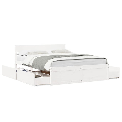 vidaXL Bed Frame without Mattress White 160x200 cm Solid Wood Pine