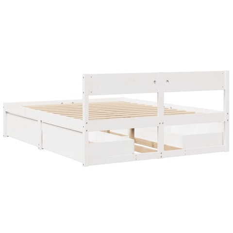 vidaXL Bed Frame without Mattress White 160x200 cm Solid Wood Pine