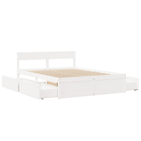 vidaXL Bed Frame without Mattress White 160x200 cm Solid Wood Pine