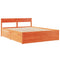 vidaXL Bed Frame without Mattress Wax Brown 150x200 cm King Size Solid Wood Pine