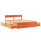 vidaXL Bed Frame without Mattress Wax Brown 150x200 cm King Size Solid Wood Pine