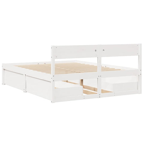 vidaXL Bed Frame without Mattress White 140x200 cm Solid Wood Pine