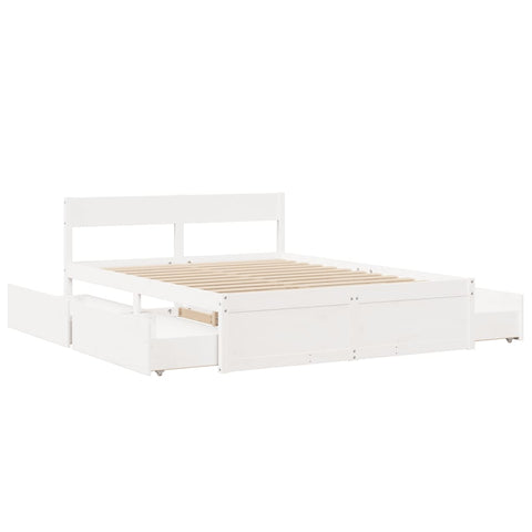 vidaXL Bed Frame without Mattress White 140x200 cm Solid Wood Pine