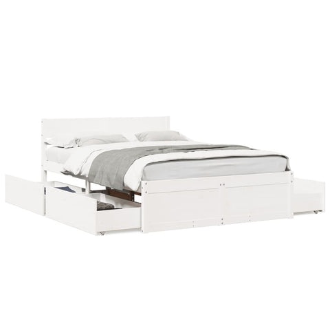 vidaXL Bed Frame without Mattress White 120x200 cm Solid Wood Pine