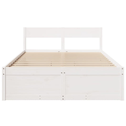 vidaXL Bed Frame without Mattress White 135x190 cm Double Solid Wood Pine