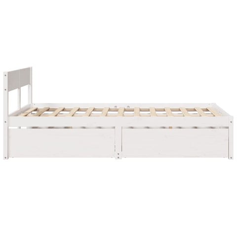 vidaXL Bed Frame without Mattress White 120x190 cm Small Double Solid Wood Pine