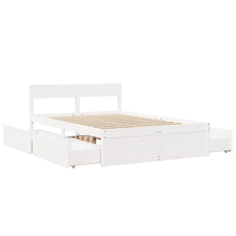 vidaXL Bed Frame without Mattress White 120x190 cm Small Double Solid Wood Pine
