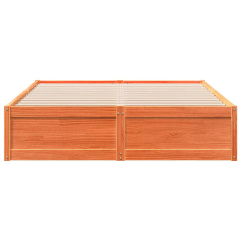 vidaXL Bed Frame without Mattress Wax Brown 150x200 cm King Size Solid Wood Pine