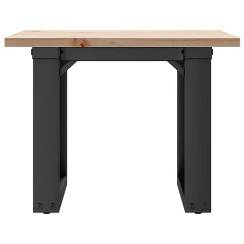 vidaXL Coffee Table O-Frame 50x50x35 cm Solid Wood Pine and Steel