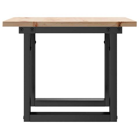 vidaXL Coffee Table O-Frame 50x50x35 cm Solid Wood Pine and Steel