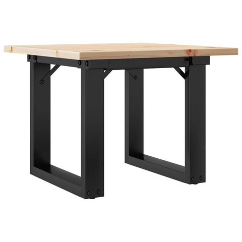 vidaXL Coffee Table O-Frame 50x50x35 cm Solid Wood Pine and Steel