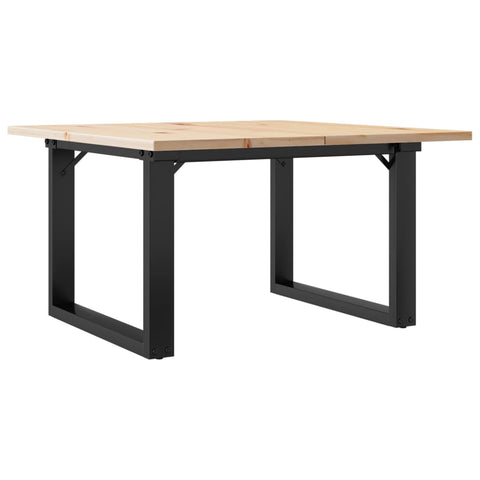 vidaXL Coffee Table O-Frame 60x60x40 cm Solid Wood Pine and Steel