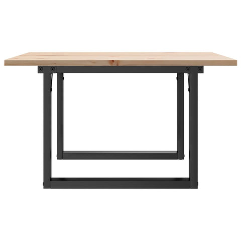 vidaXL Coffee Table O-Frame 60x60x40 cm Solid Wood Pine and Steel