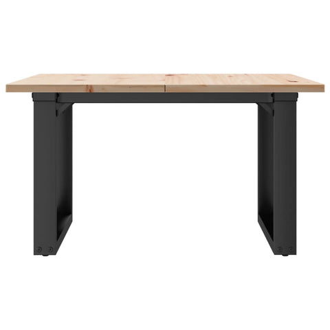vidaXL Coffee Table O-Frame 70x70x40 cm Solid Wood Pine and Steel