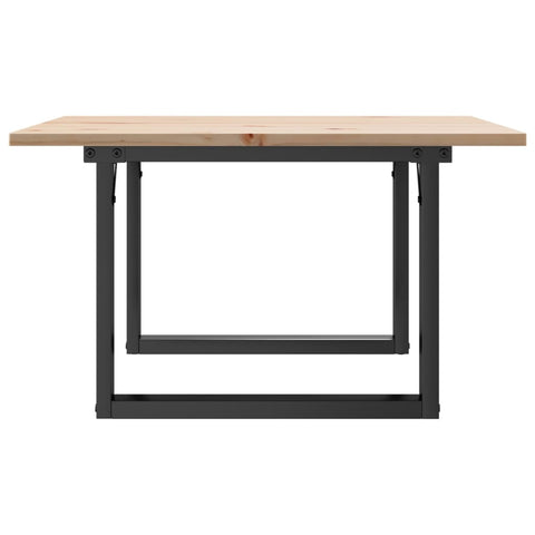 vidaXL Coffee Table O-Frame 70x70x40 cm Solid Wood Pine and Steel