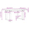 vidaXL Coffee Table O-Frame 80x50x40 cm Solid Wood Pine and Steel