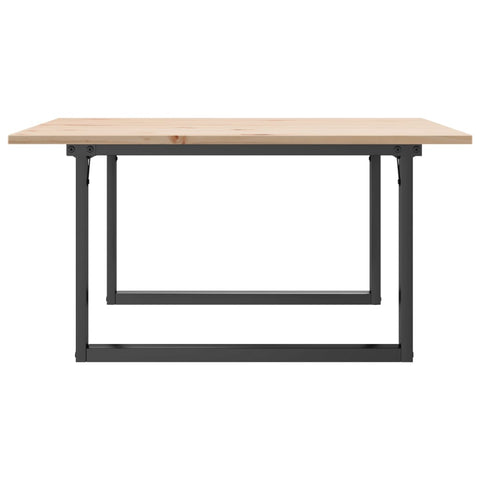 vidaXL Coffee Table O-Frame 80x80x45 cm Solid Wood Pine and Steel