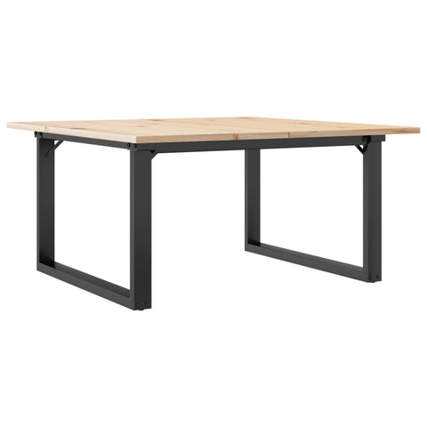 vidaXL Coffee Table O-Frame 90x90x45 cm Solid Wood Pine and Steel