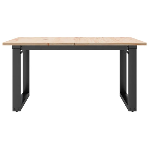 vidaXL Coffee Table O-Frame 90x90x45 cm Solid Wood Pine and Steel