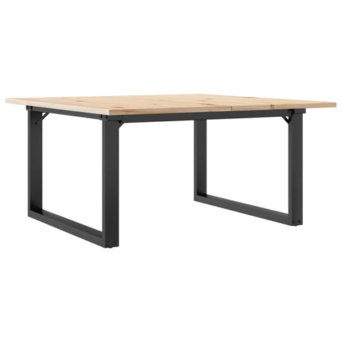 vidaXL Coffee Table O-Frame 90x90x45 cm Solid Wood Pine and Steel