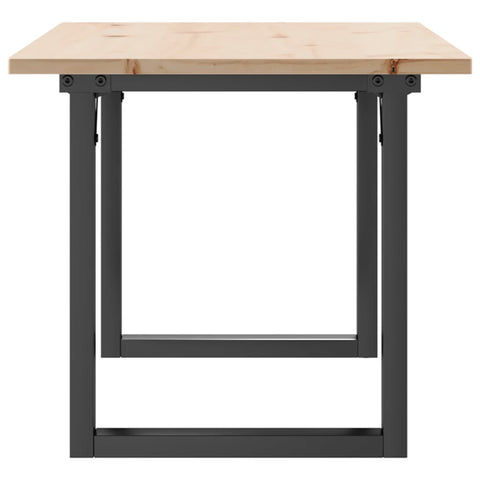 vidaXL Coffee Table O-Frame 100x50x45 cm Solid Wood Pine and Steel