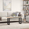 vidaXL Coffee Table O-Frame 110x40x45 cm Solid Wood Pine and Steel