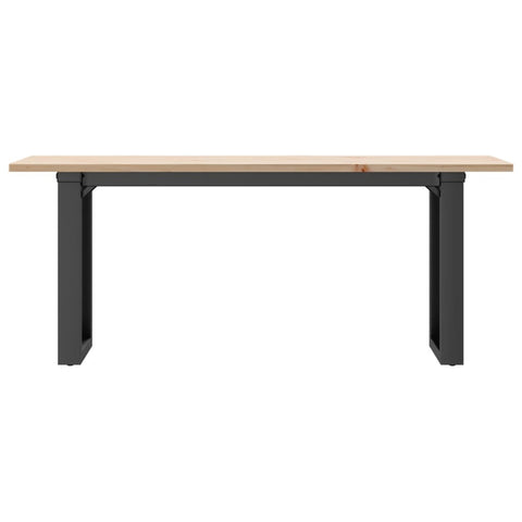 vidaXL Coffee Table O-Frame 110x40x45 cm Solid Wood Pine and Steel