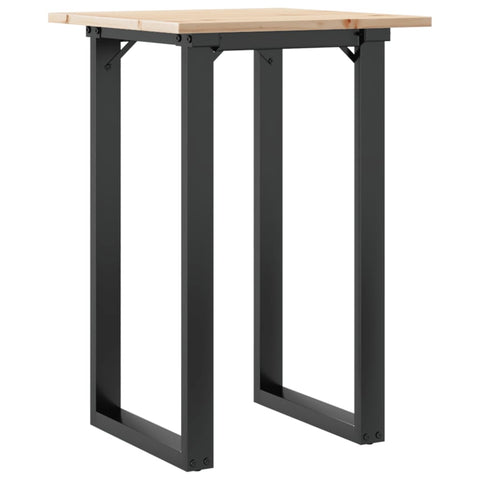 vidaXL Dining Table O-Frame 50x50x75 cm Solid Wood Pine and Steel