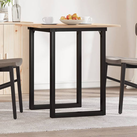 vidaXL Dining Table O-Frame 60x60x75 cm Solid Wood Pine and Steel