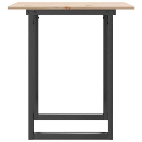 vidaXL Dining Table O-Frame 70x70x75 cm Solid Wood Pine and Steel