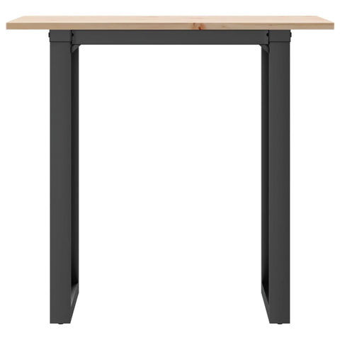 vidaXL Dining Table O-Frame 80x50x75 cm Solid Wood Pine and Steel