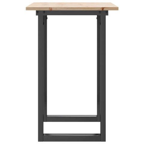 vidaXL Dining Table O-Frame 80x50x75 cm Solid Wood Pine and Steel