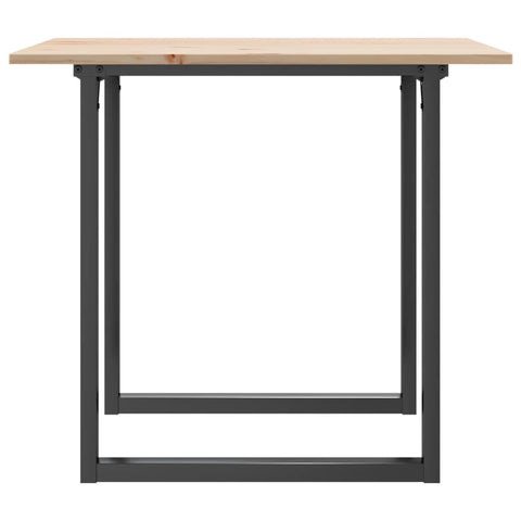 vidaXL Dining Table O-Frame 90x90x75 cm Solid Wood Pine and Steel