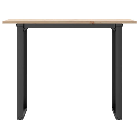 vidaXL Dining Table O-Frame 100x50x75 cm Solid Wood Pine and Steel