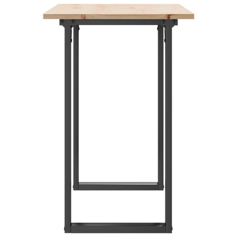 vidaXL Dining Table O-Frame 100x50x75 cm Solid Wood Pine and Steel