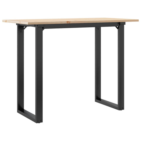 vidaXL Dining Table O-Frame 100x50x75 cm Solid Wood Pine and Steel