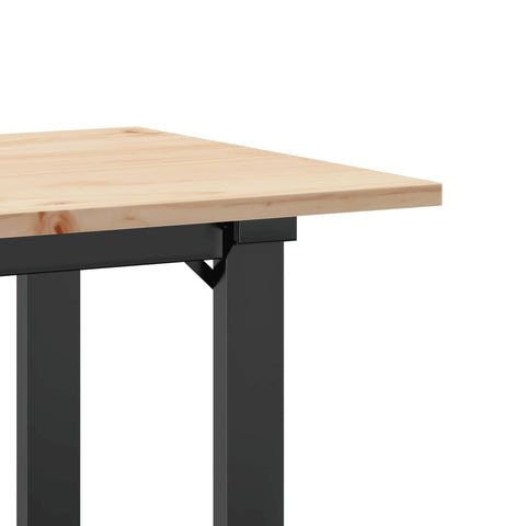 vidaXL Dining Table O-Frame 100x50x75 cm Solid Wood Pine and Steel