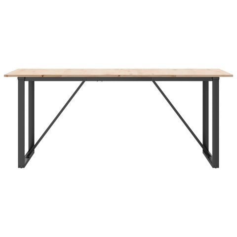 vidaXL Dining Table O-Frame 180x90x75 cm Solid Wood Pine and Steel