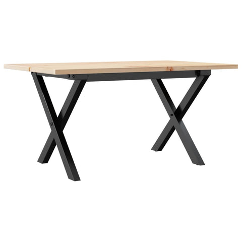 vidaXL Coffee Table X-Frame 80x50x40 cm Solid Wood Pine and Steel