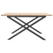 vidaXL Coffee Table X-Frame 80x80x45 cm Solid Wood Pine and Steel