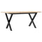 vidaXL Coffee Table X-Frame 90x40x45 cm Solid Wood Pine and Steel