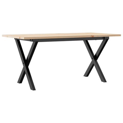 vidaXL Coffee Table X-Frame 100x50x45 cm Solid Wood Pine and Steel