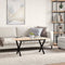 vidaXL Coffee Table X-Frame 100x50x45 cm Solid Wood Pine and Steel