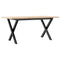 vidaXL Coffee Table X-Frame 100x50x45 cm Solid Wood Pine and Steel