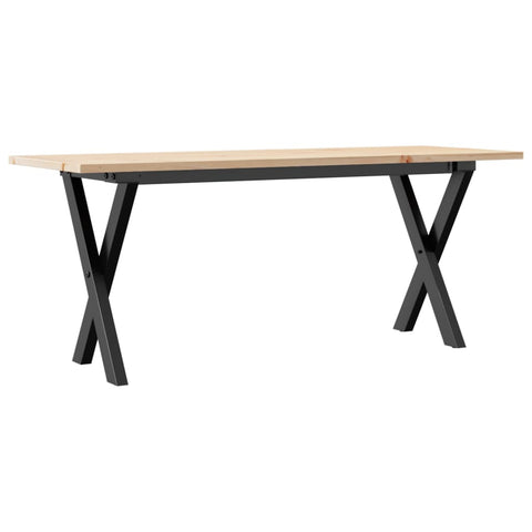vidaXL Coffee Table X-Frame 110x40x45 cm Solid Wood Pine and Steel