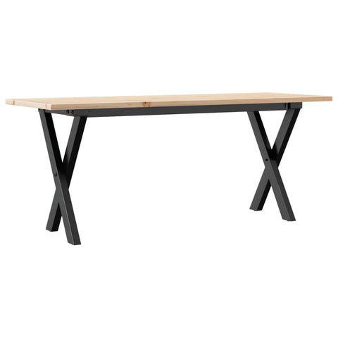 vidaXL Coffee Table X-Frame 110x40x45 cm Solid Wood Pine and Steel
