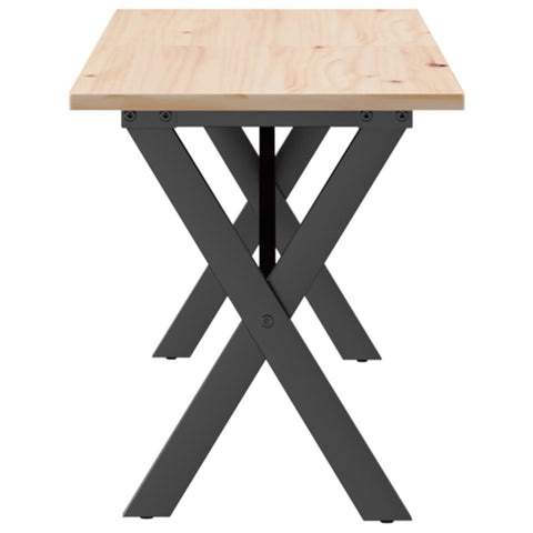 vidaXL Coffee Table X-Frame 160x40x45 cm Solid Wood Pine and Steel
