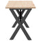 vidaXL Coffee Table X-Frame 160x40x45 cm Solid Wood Pine and Steel