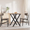 vidaXL Dining Table X-Frame 70x70x75 cm Solid Wood Pine and Steel
